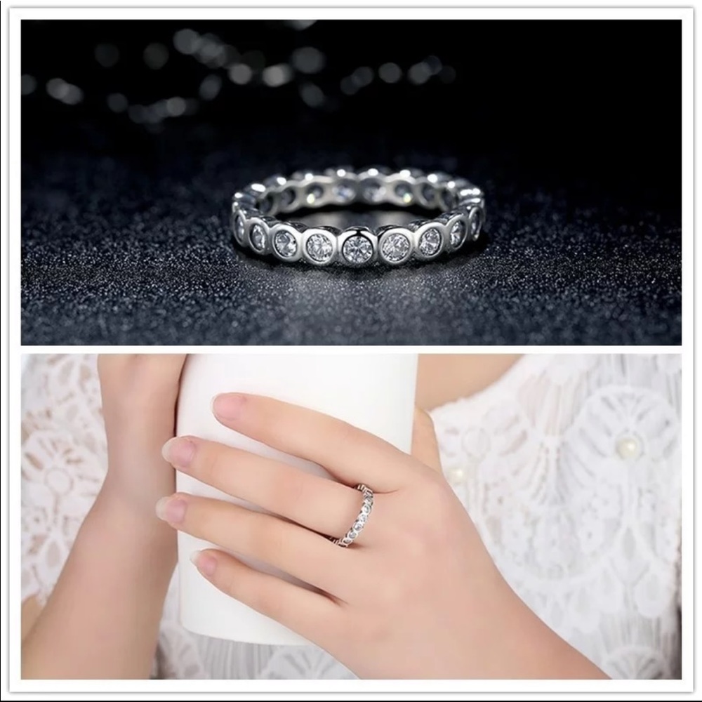 New Women’s 925 Silver Diamond Engagement Ring - Picture 2 of 5